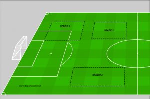 la suddivisione del campo d'allenamento in zone