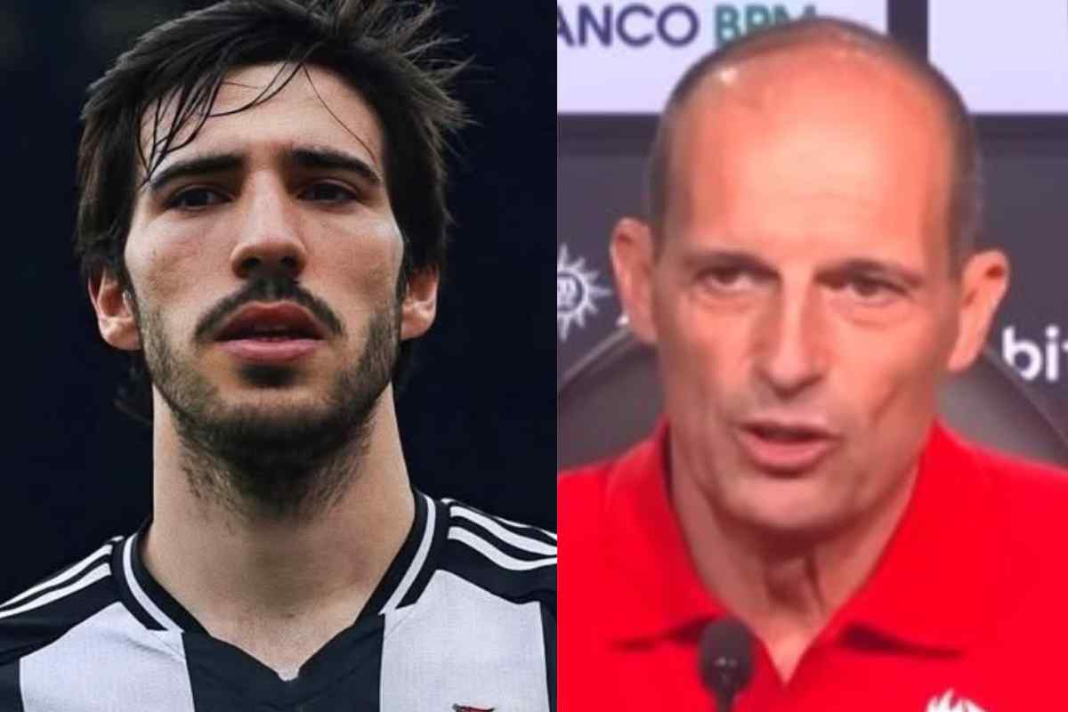 Sandro Tonali e Massimiliano Allegri