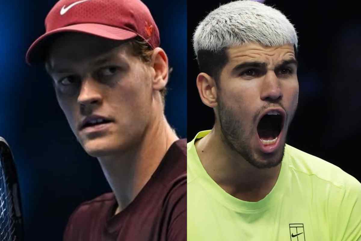Jannik Sinner e Carlos Alcaraz in primo piano