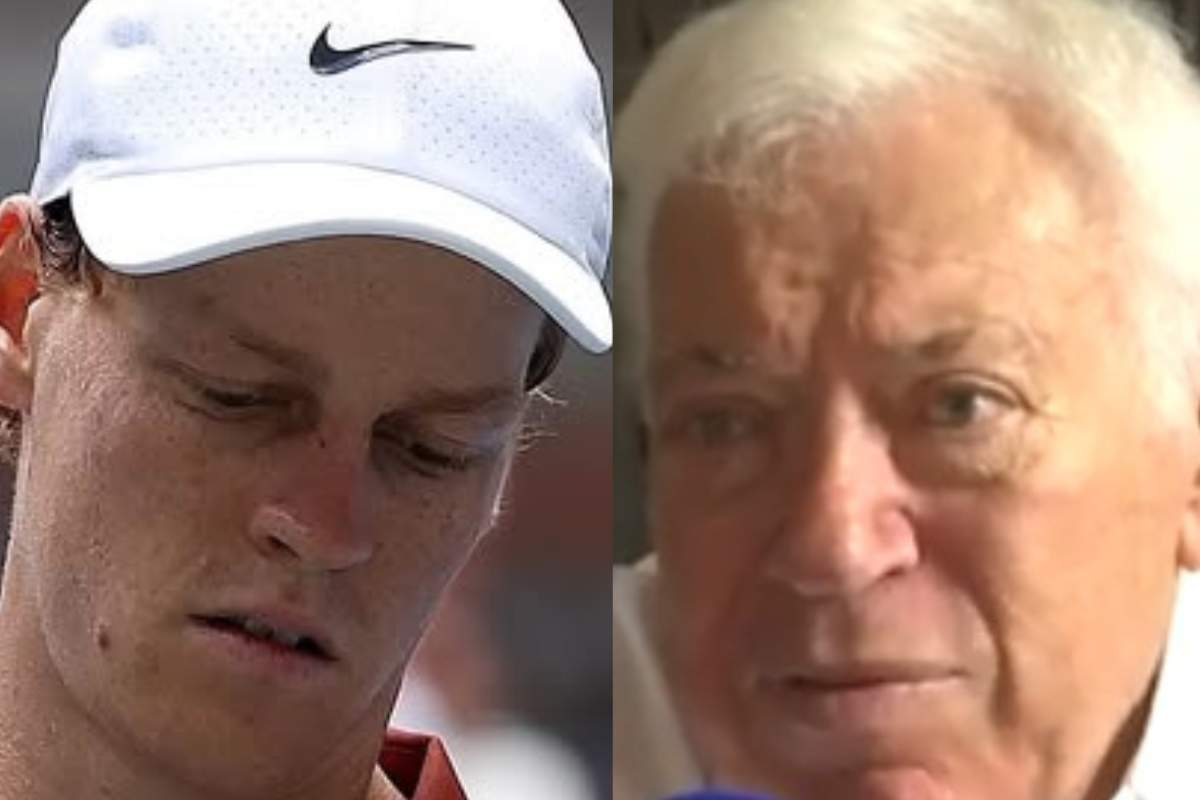 Jannik Sinner e Nicola Pietrangeli in primo piano