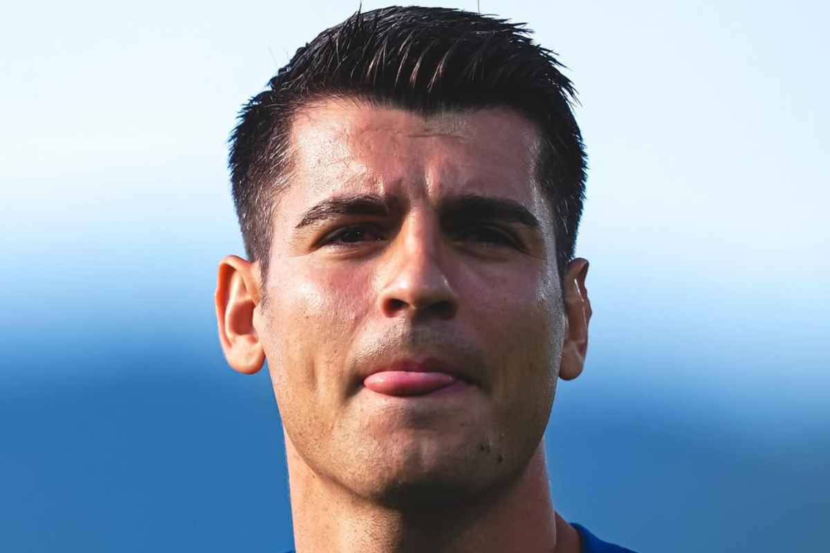 Alvaro Morata in primo piano