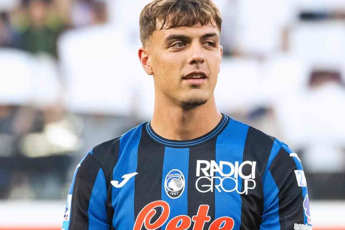 Daniel Maldini in campo con l'Atalanta