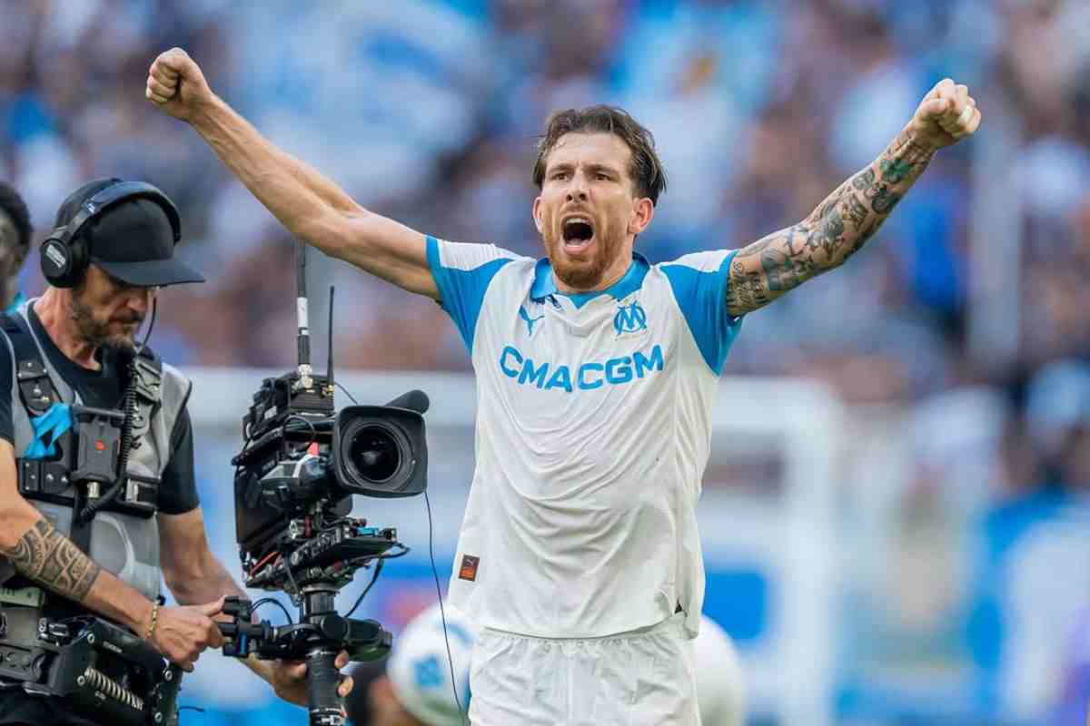 Pierre-Emile Hojbjerg in campo con il Marsiglia