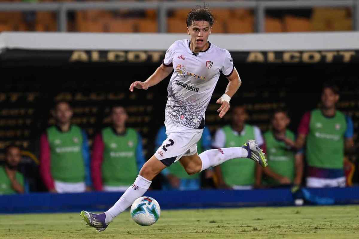 Marco Palestra in campo con il Cagliari