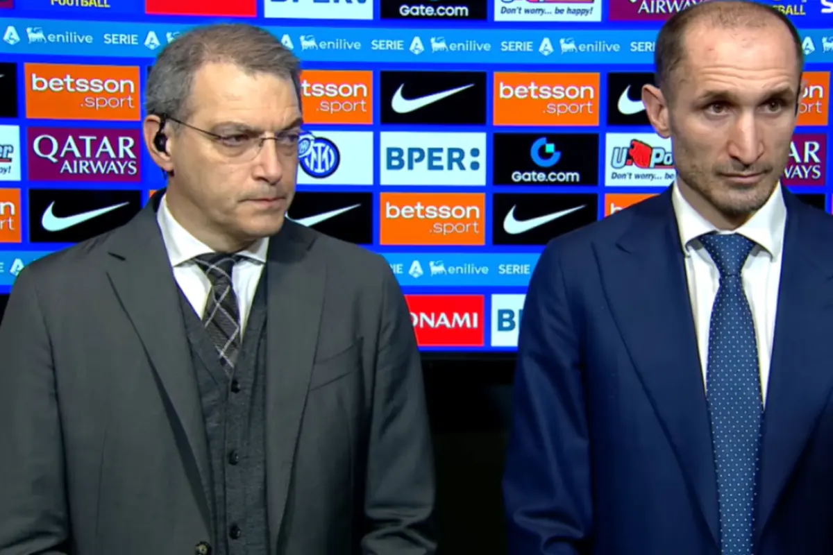 Comolli e Chiellini post Inter-Juventus